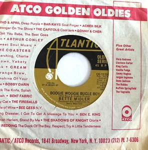BETTE MIDLER * 45 * Boogie Woogie Bugle Boy / Do You * UNPLAYED MINT Vinyl * RI - Picture 1 of 1