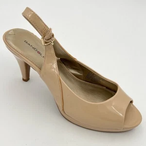 Bandolino | Beige Melt Peep-Toe Slingback Sandal - Women 7.5 Heels - Picture 1 of 7