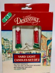 Lemax Xmas Yard Light Candles LIGHTED 34055 set/2 Released 1993 Retired 2003 - Picture 1 of 2