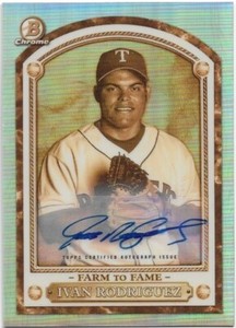 IVAN RODRIGUEZ Auto 2020 Bowman Chrome Farm To Fame