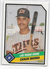 Carlos Baerga 1989 CMC TCMA Pacific Coast League Las Vegas Stars Rookie Card 
