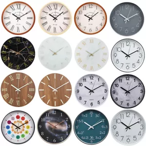 More details for modern wall clock large 30cm silent decorative round clocks for bedroom kitchen
