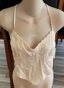 FOREVER 21 CHAMPAGNE CAMI CROP TOP SIZE LARGE NWT - Picture 1 of 3
