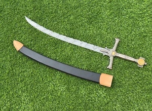 28" Handmade KING SOLOMON Damascus Steel Sword |Star of David Replica Sword-Gift - Picture 1 of 7