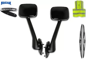 Freightliner Cascadia 2008-2017 Black Hood Mirror Passenger Right & Left Side - Foto 1 di 9