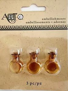 Amber Mini Bottles Cork Lids Momenta Art-C .75" x 1.25" Mixed Media 2014 - Picture 1 of 1