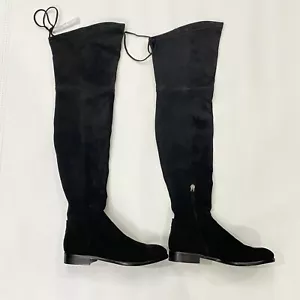 Dolce Vita Over The Knee Boot Neely Size 8 Black Stretch Suede Upper NEW - Picture 1 of 12