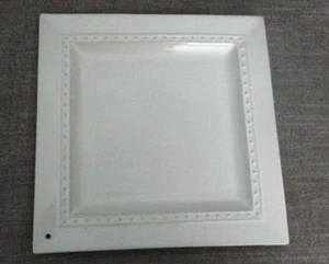 EUC NORA FLEMING 13" SQUARE PIN DOT, OFF WHITE STONEWARE PLATTER - Picture 1 of 7