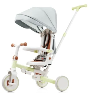 7 in 1 Baby Tricycle, Foldable Toddler Tricycle with Removable Toddler Push Bike - Picture 1 of 14