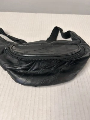 American Tourister Leather Brown Patchwork Fanny Pack Bum Waist Belt Bag Unisex - Image 1 of 4