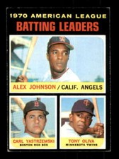1971 Topps #61 Alex Johnson/Carl Yastrzemski/Tony Oliva VGEX AL Batting Leaders 
