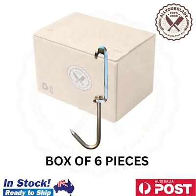 6PCS BUTCHER AND HUNTER MEAT RAIL SKID HOOK FOR HANGING CARCASSES - image 1 of 4