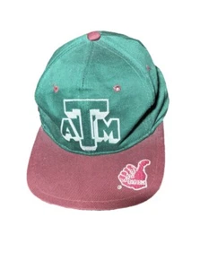 Rare VTG Texas A&M Aggies Gig Em Hat Snapback Cap Boy Green Maroon Embroidered - Picture 1 of 9