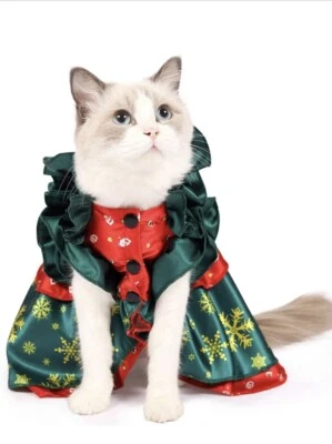 NEW Cat Christmas Outfit - Cute Dress - Image 1 of 4