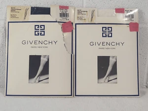 Vintage Givenchy A/B Stretch Lace Leg Nylon Stockings White Jet Black Pantyhose - Picture 1 of 5