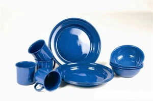 Camping Geschirr, Teller,Tassen 12-teilig Email, Camping, Outdoor, Military - Bild 1 von 3