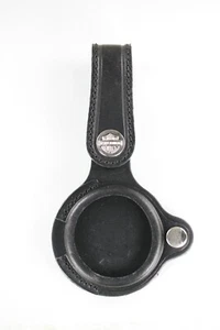 Montre de poche unisexe Harley Davidson porte-boucle en cuir noir boucle argent clichés - Photo 1 sur 5