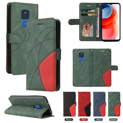 Stitching PU Leather Flip Wallet Case Cover for Motorola G100 OnePlus Nord N100 - Image 1 of 4