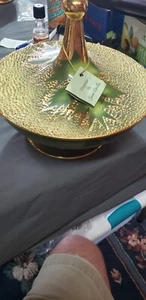 Vintage Gold Gilt Green/candy Dish By Jean Cippola 1977 - Picture 1 of 3