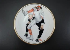 Norman Rockwell Collector Plate 100 YEARS OF BASEBALL Mini Porcelain 1983 VTG - Picture 1 of 9