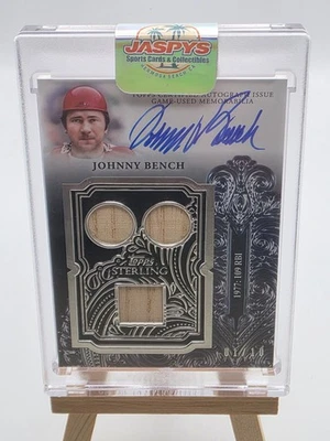 2023 Topps Sterling - Johnny Bench Sterling Swings Autógrafo Triple Reliquia 1/10 Foto 1 de 2