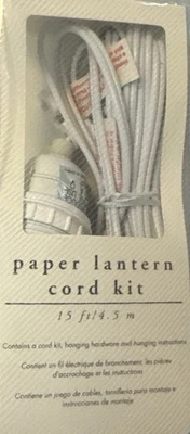 Pier 1 Imports Paper Lantern Cord Kit White 15 Ft/4.5 M New In Package Y2K style - Image 1 of 4