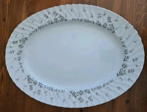 Style House Picardy Platinum Swirl Pattern Fine China Oval Serving Platter - Picture 1 of 5