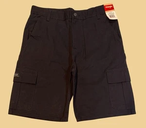NWT Wrangler Authentics Classic 100% Cotton Black Cargo Shorts Boys Size 18 - Picture 1 of 5
