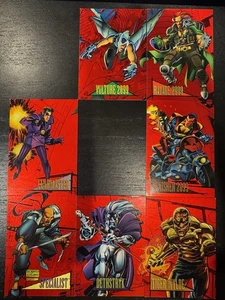 1993 Marvel Universe Series 4 NEAR COMPLETE RED FOIL 7 (of 9) INSERT CARD SET - Picture 1 of 9