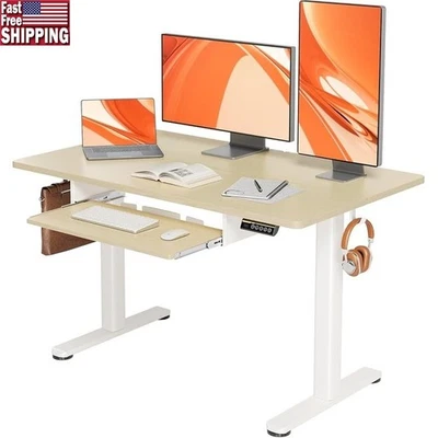 Electric Height Adjustable Desk W/ Spacious Keyboard Tray & Cable Management New - Image 1 of 4