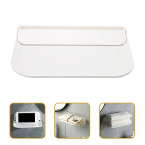 2 Piezas Estante de Almacenamiento Adhesivo Flotante Blanco Colgante Montado en la Pared Plegable - Imagen 1 de 11