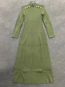 Vestido para mujer SEZANE Erine tejido acanalado talla L verde - Imagen 1 de 7