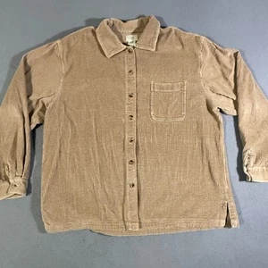 LL Bean Corduroy Shirt Womens Wide Wale Shacket Button up Shirt Size XL VTG - Picture 1 of 5