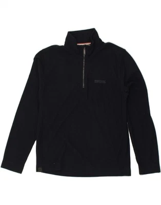 REGATTA Mens Zip Neck Fleece Jumper Medium Navy Blue BV54 - Image 1 of 3