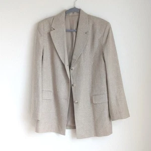 Blazer largo relajado con botones de seda crema de un solo pecho & Other Stories, talla 12 - Imagen 1 de 10