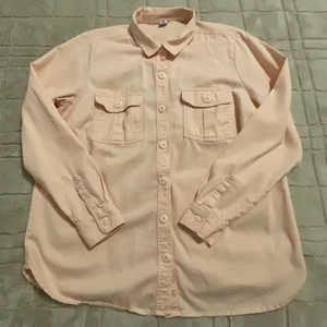 Old Navy Hemd Damen Large Peach Knopfleiste Langarm Shacket Outdoor Basic - Bild 1 von 15