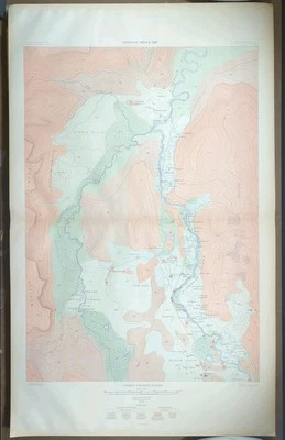 Vintage 1904 USGS Map YELLOWSTONE NATIONAL PARK WYOMING Antique OLD FAITHFUL - Image 1 of 4