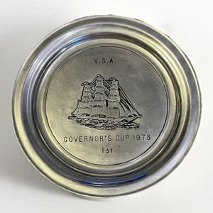 Vintage Pewter Nautical Schooner Plate Wilton VSA Governor’s Cup 1978 1st Place - Picture 1 of 6