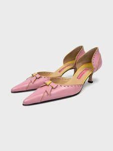 Blumarine 2000s Pink Yellow Kitten Heels - Imagen 1 de 10