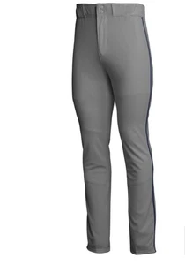 Adidas Icon Pro, Baseballhose grau-marine Paspelierung offener Saum. Größe: Jugend XL - Bild 1 von 2