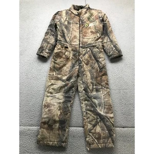 Scent Shield Youth Quilted Hunting Camo Coveralls Pants Boy M Long Sleeve Brown - Picture 1 of 13