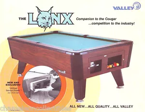 VOLANTINO VENDITA TAVOLO DA BILIARDO LYNX VALLEY NOS ORIGINALE vintage promo opera d'arte retrò - Foto 1 di 2