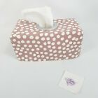 Tissue Box Cover Handmade Dusty Pink Spotted Silver Circle Opening Decorative 