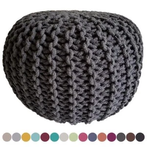 Strickhocker Pouf Sitzpouf Sitzpuff Grobstrick Pouf Bodenkissen Ø 45cm - Bild 1 von 152