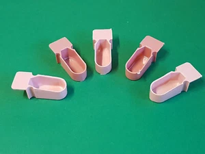 5x Futternapf rosa Wassernapf klein Vogeltränke Kunststoff DDR Wellensittich - Bild 1 von 2