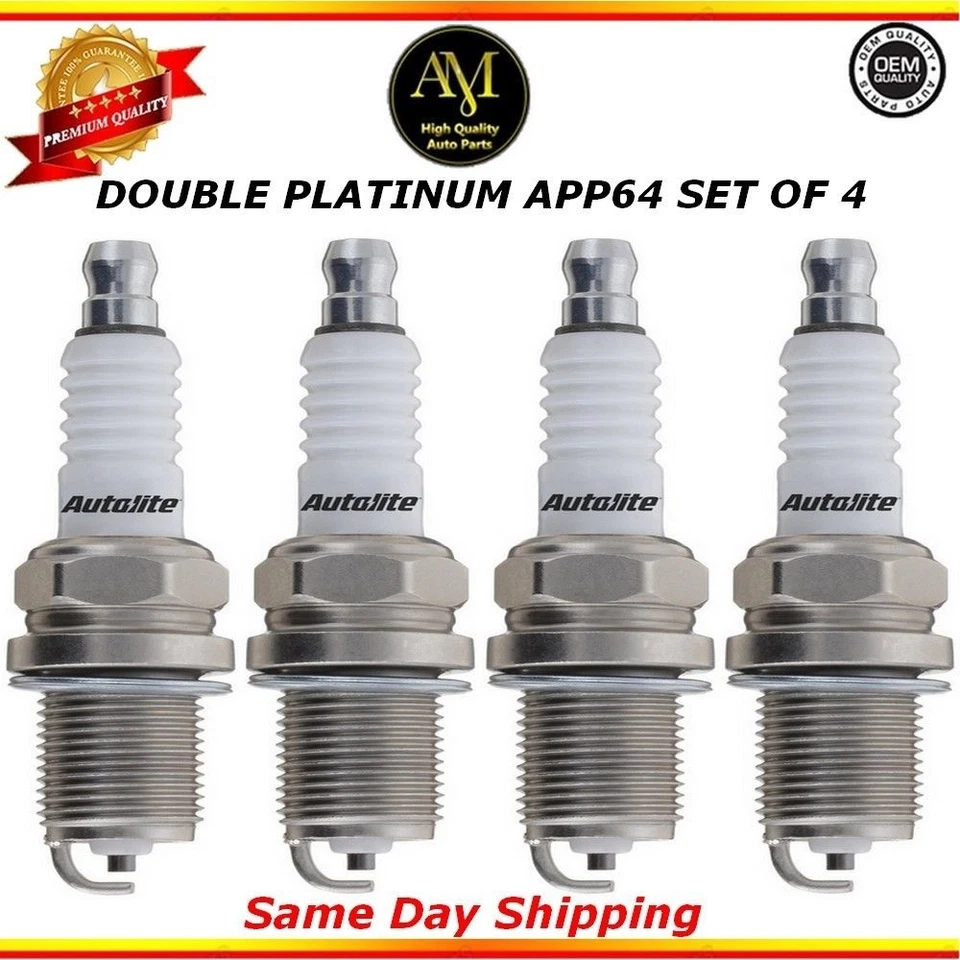 Комплект из 4 двойных платиновых свечей зажигания APP64 для 94/06 Toyota, Honda, Hyundai 3,0 л - Изображение 1 из 1