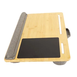 Laptop Desk Built In Slot Mouse Pad Wrist Pad Fits Up To 18.5in Laptop Bamboo T - Picture 1 of 24