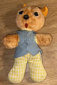 Vtg S.H. Kress Golden Brown Felt Teddy Bear Stuffed Retro Very Loved Japan - Picture 1 of 11
