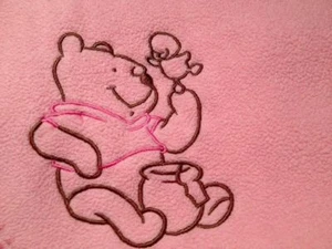 Fleece Winnie Pooh Bär einfarbig rosa braun Mädchen Baby Sicherheitsdecke Ententopf - Bild 1 von 5