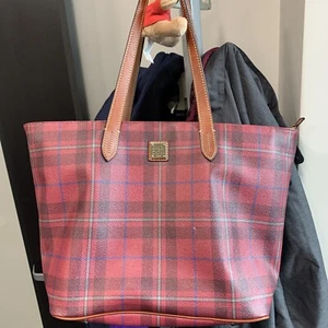 Dooney & Bourke Red Tiverton Leather Trim Tote Bag - Picture 1 of 5